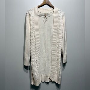 Soyaconcept Soft Stretchy CottageCore Comfy Knit Long Cardigan Sweater Top Cream